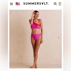 SUMMERSALT The Sidestroke Bikini Top + Matching Bottoms Size 6